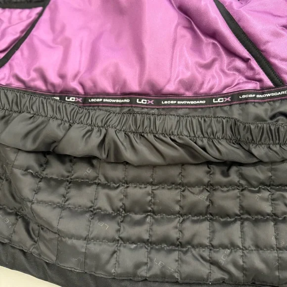 Lecaf Women’s Snowboard Jacket Small 95 Black Purple Quilted Insulated Ski Coat - Picture 6 of 17